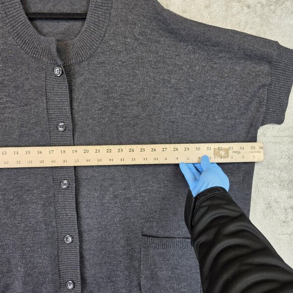 Calvin Klein Sweater Womens One Size Dark Gray Poncho Cardigan Short Sleeve - Picture 5 of 8